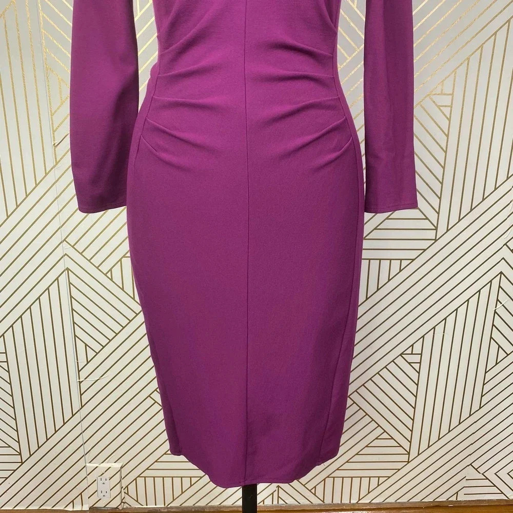Kobi Halperin‎ Ruched Sheath Dress Purple Fuchsia - Picture 5 of 12